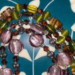 2 beautiful beaded necklaces Green Purple tigers eye stones glass beads Photo 7
