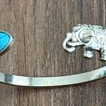 Bansri Turquoise and Gold Elephant Bangle Blue Photo 0