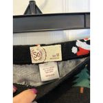 SO  Brand Black Festive Santa‎ Candy Cane Women's Leggings Size Med Photo 2