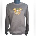 Fall Autumn embroidered Mickey shaped sweatshirt size medium NWOT Brown Photo 1