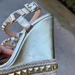 Christian Louboutin  Cataclou 140 nappa silk wedges in Sahara light gold size 36 Photo 5