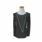 Sophie Rue Womens  Contrast Plunge Keyhole Top - Sz S Photo 2