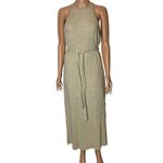 Anthropologie Amadi Caroline Knit Midi Dress size Medium New Beige Minimalist Tan Photo 1