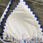 Blue & White Print Triangle Slide Padded Top Bikini 2 Piece Bathing Swim Suit M Size M Photo 3
