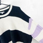 American Eagle  Striped Color Block Cropped Long Sleeves Sweater Size Large Photo 4
