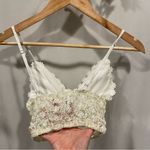 Princess Polly Cute creamy lace metallic thread daisy floral stretchy crop top  Photo 4