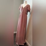 Birdy Grey New  Sz 3X English Rose Hannah Chiffon W/Slit Elegant Mauve Maxi Dress Photo 2