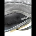 Cochor GUNMETAL Leather Cross Body Purse ZIP Close Adj Strap‎ Matte Photo 9