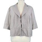 Lane Bryant Light Gray Long Sleeve Peplum Blazer Photo 0