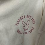 Playboy Pacsun  Zip-Up Hoodie light yellow w pink bunny oversized medium Photo 4
