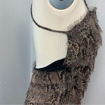 Celo Brown Flowy Raw Edge Snakeskin Print Ribbon Strip Dress M Size M Photo 5