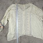 Johnny Was Embroidered Blouse Bohemian Tunic Western Top Cream Sz M Aztec Boxy Photo 7