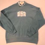 Top Stitch Morning Sun Bird Floral Embroidery Sweatshirt L Teal Cottagecore Green Size L Photo 0