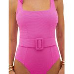 Beach Riot Sydney Pink Belted Tie Shoulder Square Neck One Piece Swimsuit Sz XL Photo 1