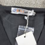 BBX Lephsnt Faux Wrap Dress Womens M Black Pleated Long Puff Sleeve Midi New Size M Photo 15