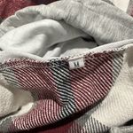 Red White Plaid Jacket Coat flannel button up fall autumn women’s medium hooded Photo 4