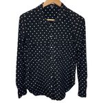 Kut From The Kloth  black polka dot satin button down shirt size S Photo 5