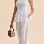 Commence White Strapless Peplum Top Commense Small Photo 1