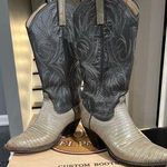 Vintage Dan Post Two Tone Gray Leather Cowboy Boots 4209 Women Size 5.5C W/ Box Photo 0