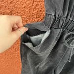 Women's Denim Scoop Neck Sleeveless Drawstring Waist Jumpsuits Overall XS Gray Photo 3