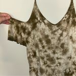 American Eagle  Outfitters Tie-Dye Cold Shoulder Top - Green and White Photo 1