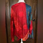 None Red and Blue Women's Top with Zipper Detail 2XL Photo 3