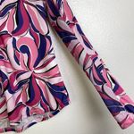 San Soleil Top Womens Size Medium Pink Floral 1/4 Zip Long Sleeve Sun UV UPF Photo 5