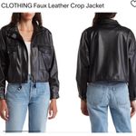 Industry Republic Clothing Black Faux Leather Crop Jacket Size L Photo 1