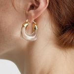 Large hoops clear hoops earrings resin earrings Photo 2