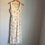 Rebecca Taylor Flame Fleur Linen Blend Midi Dress 00 Photo 3