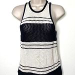 frame denim Frame Open Knit Striped Tank Ivory Black Sleeveless Crewneck Size XS Photo 1