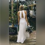 BHLDN  Jill Stuart Iva Crepe Maxi Dress Gown Ivory Size 2 Anthropologie Photo 14