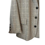 Studio W Blazer Womens Size 14 Beige Plaid 3 Button Business Suit Jacket Pockets Tan Photo 3