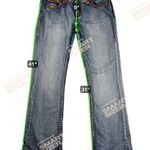 Cowgirl Tuff Co. Gold Dust Embroidered Sequin Trim Boot Cut Jeans Size 32x31 Blue Photo 7