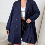 SheIn New Plus Double Breasted Pleated Hem Blazer Dress Photo 8