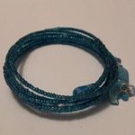 Women’s Stretchy Spiral Bracelet Beaded Blue Photo 2