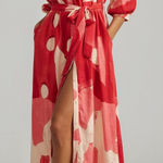 Anthropologie MAEVE x  Mona Linen Shirt Dress, Red, Medium Photo 0