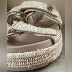 Steve Madden  Raffia Big Mona Platform Sandal,Woven, Buckle,Tan, Double Strap;8.5 Photo 2