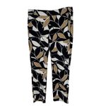 Chico's Travelers Collection Leaf Print Cropped Pants Black Tan White Size 2.5R Photo 1