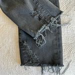 AGOLDE  Toni Mid Rise Straight Black Jeans Denim 27 Feral Wash Distressed Raw Hem Photo 5
