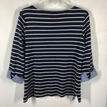 Nautica Women's Striped Boat Neck 3/4 Sleeve Striped Top Navy And White Medium Photo 2