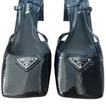 Prada Rare Naplak Logo Plaque Patent Leather Slingback Heels Pumps Photo 4