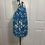 Escapada  Blue Geometric Print Blouse w/ Tassels Photo 2