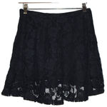 Abercrombie & Fitch Womens  Black Lace Floral Cotton Asymmetrical Mini Skirt Sz S Photo 1