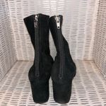 Free People  Cecile Black Suede Leather Block Heel Ankle Boots Booties‎ Sz 39 8.5 Photo 4