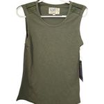 NWT Sandrine Rose The Crew Tank Embroidered Shoulders Size M Green Size M Photo 0