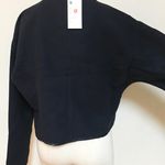 Wool Slouch Zipper Cropped Navy Jacket Blue Size L Photo 3