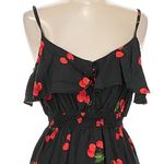 Modcloth Black Cherry Print Sundress Mini Dress Pinup Rockabilly Size Medium M Photo 6