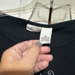 kim rogers Vintage  XL black long sleeeve top with embroidered Merry Christmas Photo 2