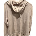 Retrology Women's L Oatmeal Cowl Neck Tunic Sweater Drawstring Size L Photo 0